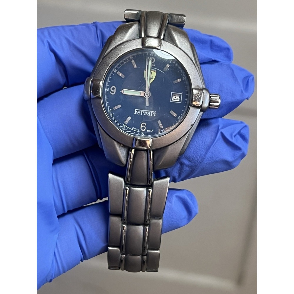 Ferrrari‎ Swiss Made Mens Watch Silver Blue READ Parts Only